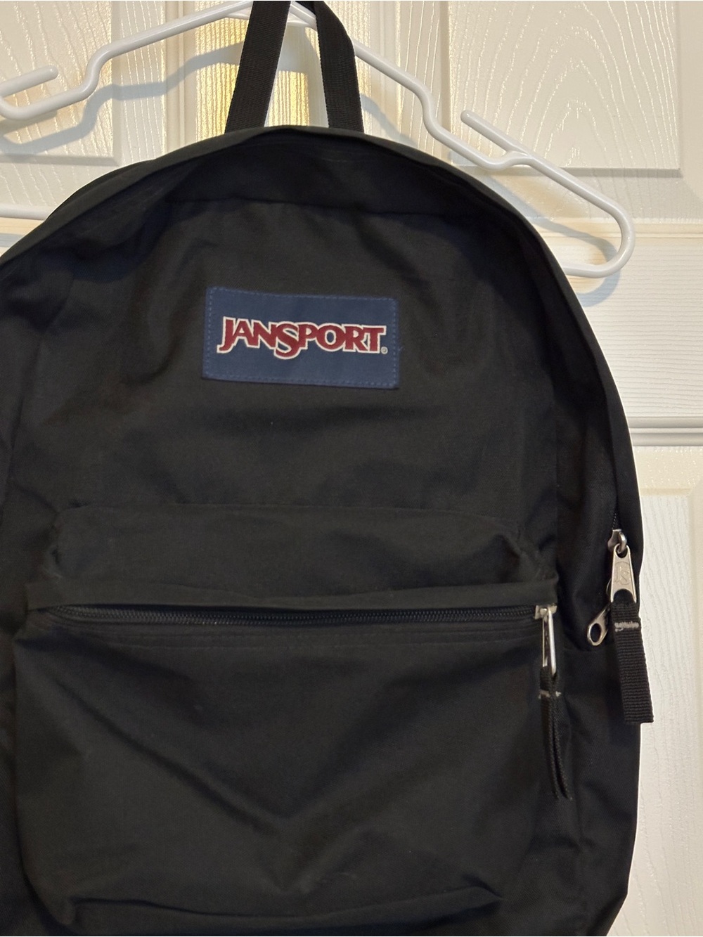Jansport Superbreak Black Classic Backpack with Front Zip Pocket Preowned - Picture 3 of 5